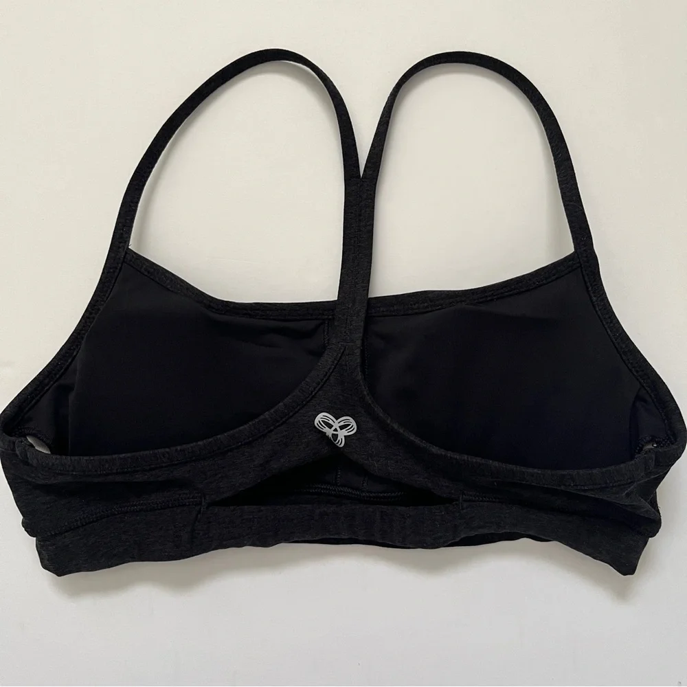 Aritzia TnAction TnaLIFE Perform Sports Bra Heathered Charcoal Gray Workout Sz S - Picture 3 of 11